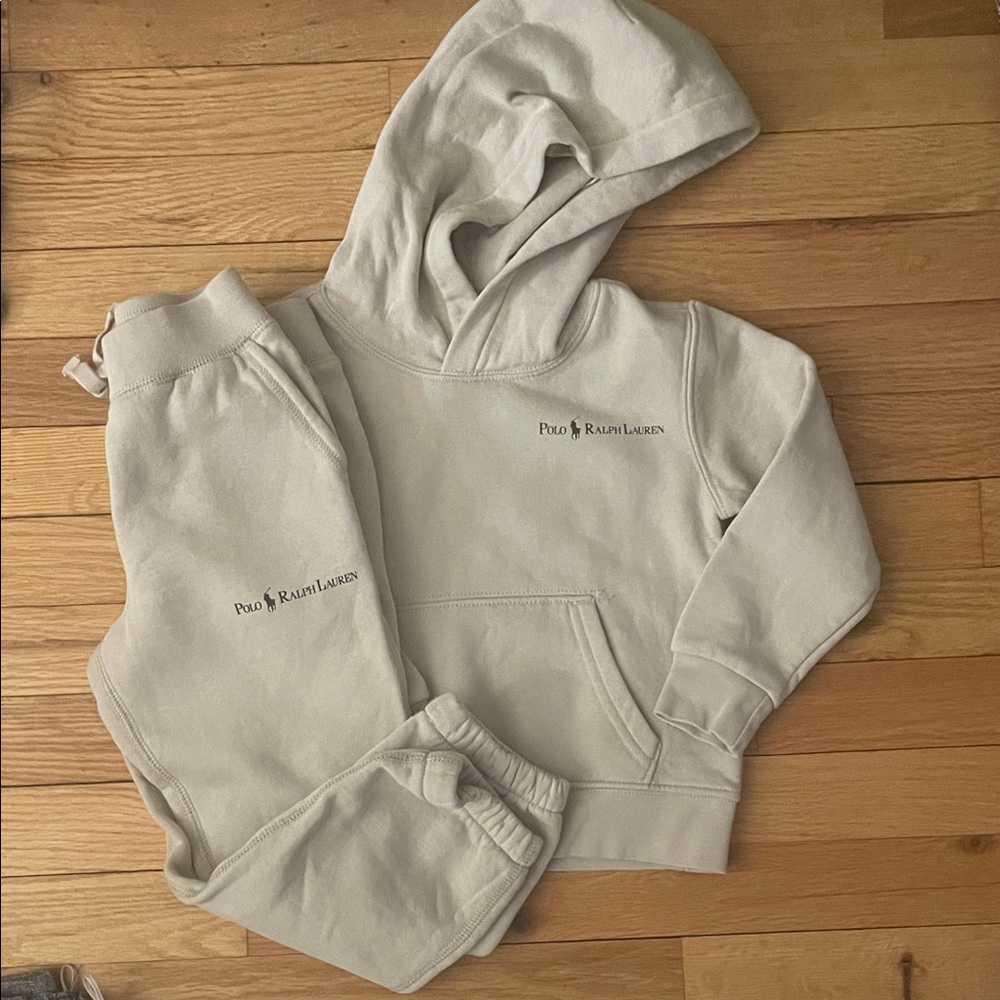 Polo Ralph Lauren Cream Hoodie and Sweatpants Set